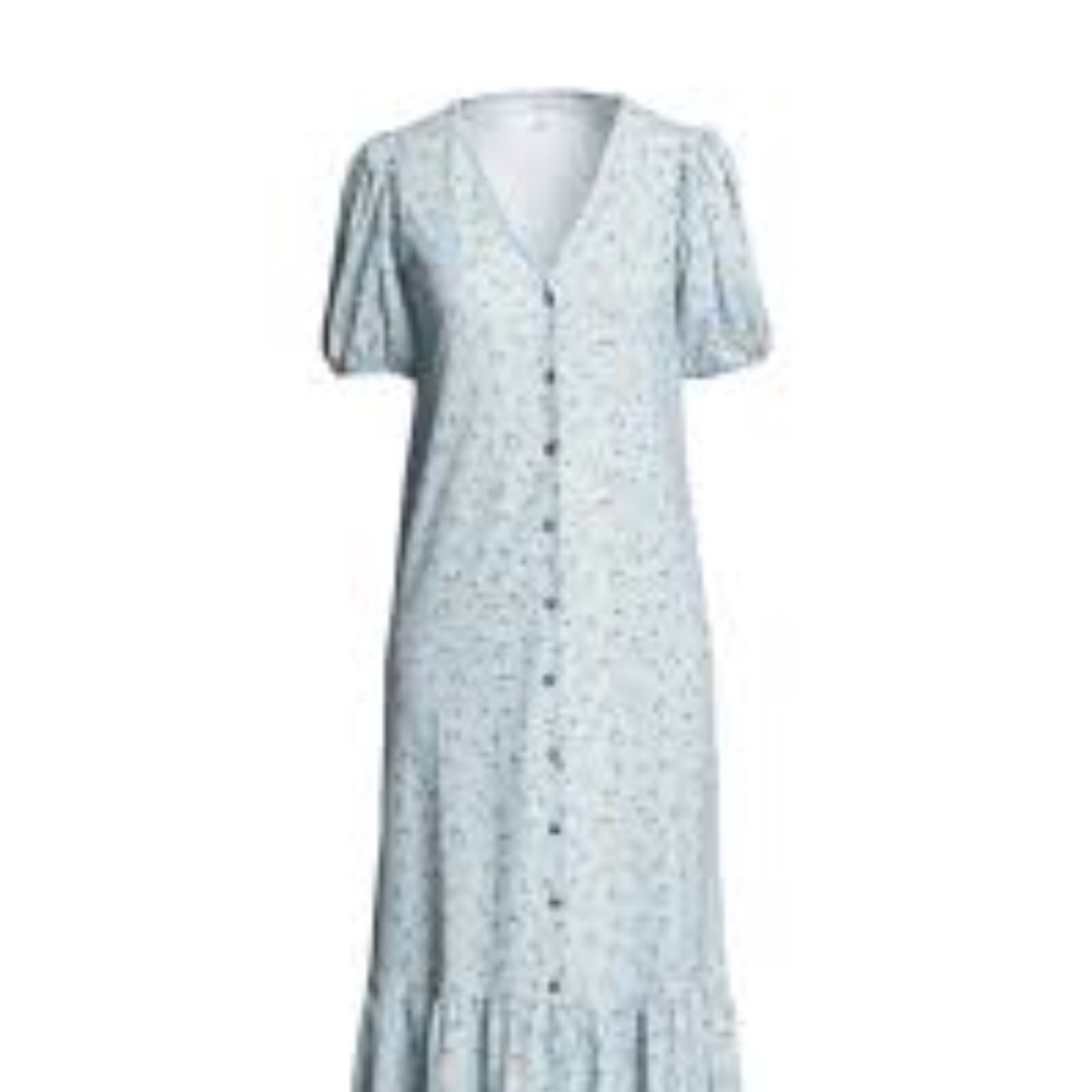 Topshop cottagecore floral ruffle hem jersey dress size US 2 - Picture 8 of 8